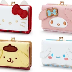 New Sanrio Hello Kitty Cartoon Cute Wallet New Women'S Wallet Pink Japanese Girl Heart Jade Guigou Short Lock Wallet Card Bag