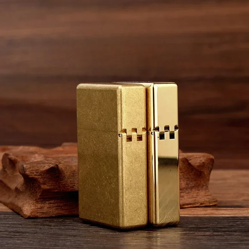 ZORRO Genuine Domestic 538 Narrow Machine Small Armor Square Head Thickened Brass Kerosene Lighter Gadgets Smoking Accessories