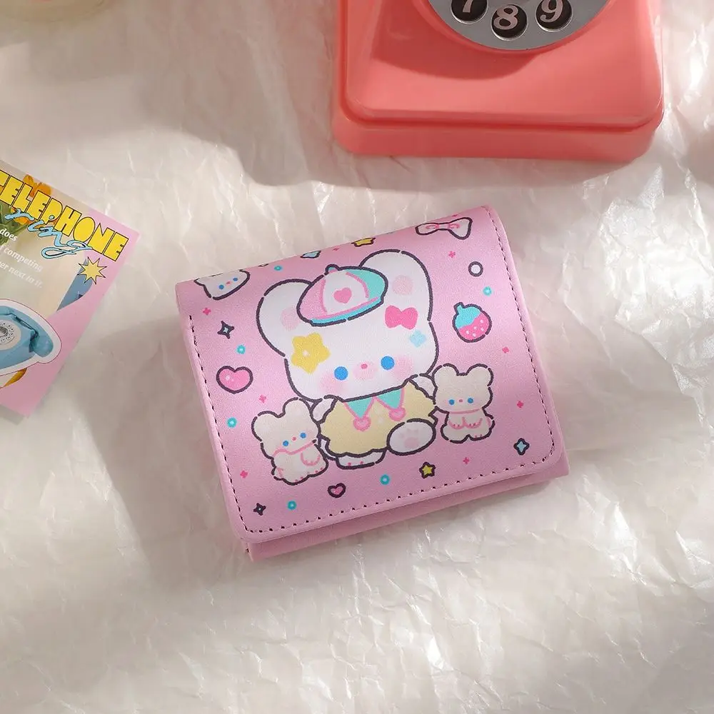 Cute Cartoon ID Card Organiser Bear Anti-theft Coin Purse Wallet Gift