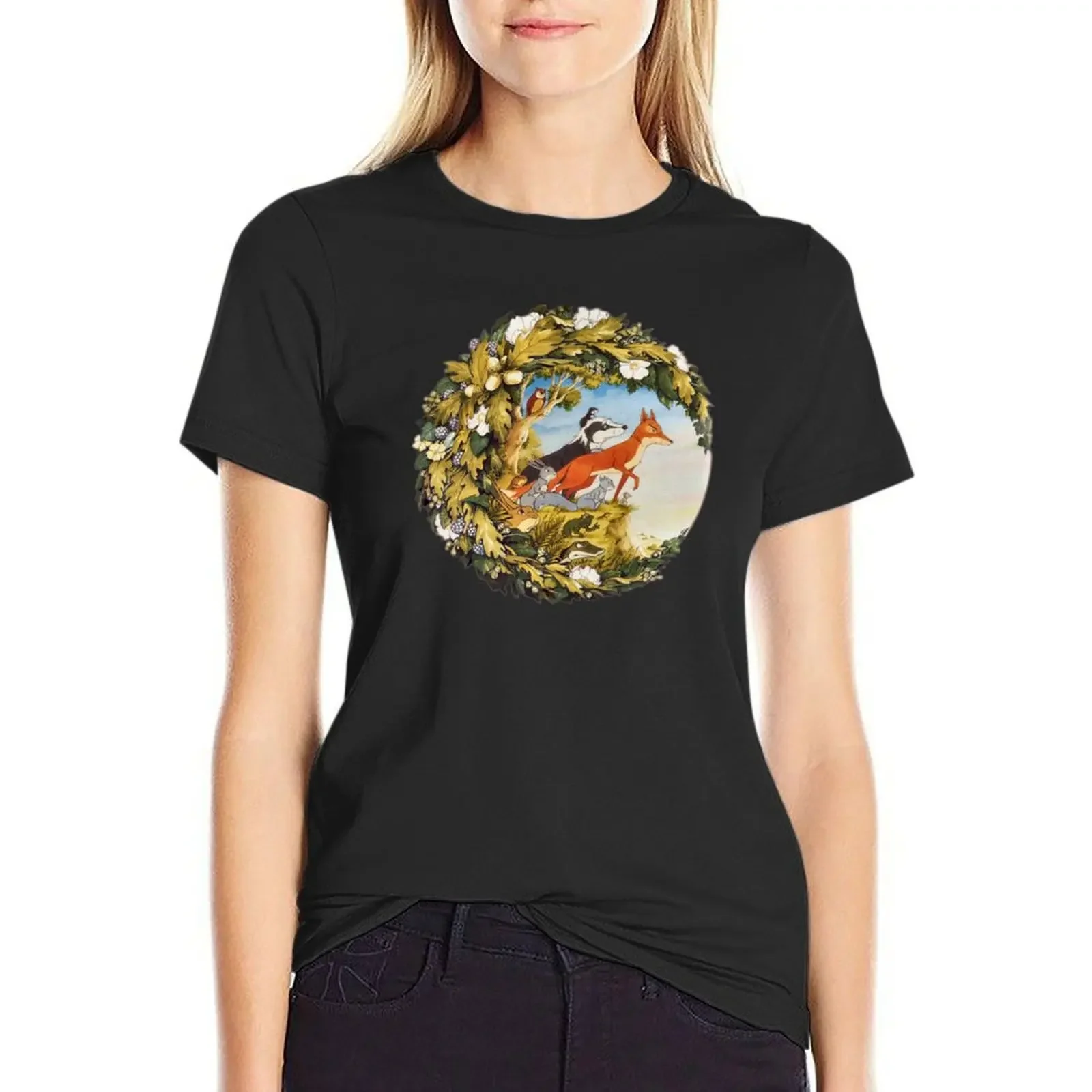 

Animals Of Farthing Wood Classic Design T-Shirt summer tops vintage clothes sports fans plus sizes t shirt for Women