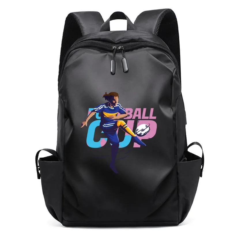 Women Man Carry On Backpack Laptop Unisex Backpack College Bag Cartoon Anime Football Action Printed USB Port Rucksack