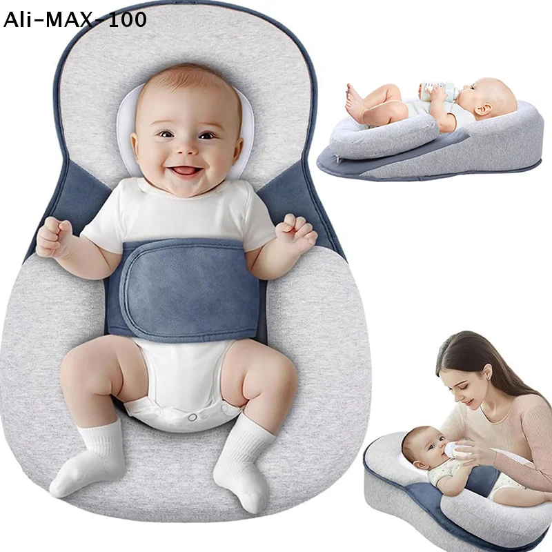 

【MA3】Safety Strap Baby Wedge Pillow For Newborn Baby Lounger Pillow Acid Reflux Breastfeeding Pillow For Reducing Spit-Up