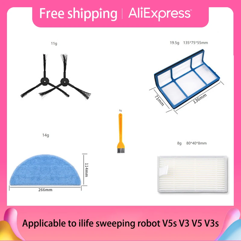 Комплект для пылесоса ILIFE V5s V3 V5 V3s, Аксессуары для пылесоса Medion MD16192 MD18500 MD18501 MD18600