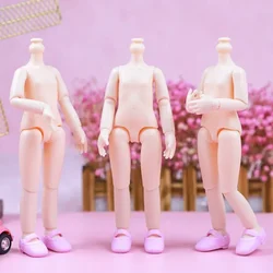 3 Pieces/lot 22CM Heigh Pink Skin Body 13 Joints 1/6 Bjd Accessories Girls Diy Toys Random Shoes