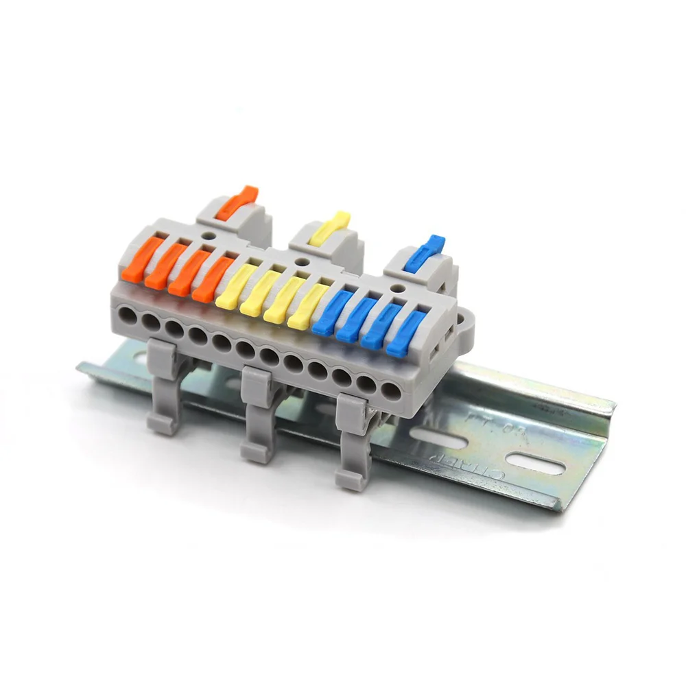 1PC Draht Stecker Elektrische Universal Schnell Leiter Splitter Push-in LED Kabel Terminal Blöcke Montierbare Schiene Junction Box – Detail 22