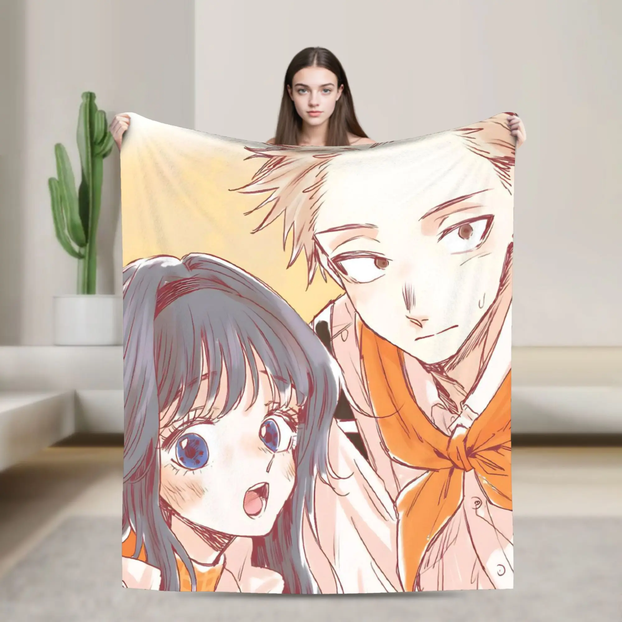 

Фланелевое одеяло с ароматом цветов и городским цветом, одеяла в стиле аниме для дома, спальни, супер мягкое покрывало