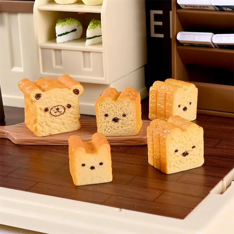 5 шт. милый кукольный домик, миниатюрная кухонная игрушка для еды, сумка, тост, хлеб, модель, домашний декор, детская игровая игрушка, микропейзажные украшения, подарки