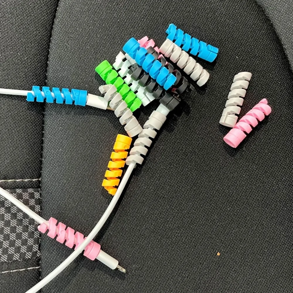 New TPR Data Cable Protective Sleeve Anti Bending Prevent Breakage Cable Trimmer 7 Colors Lightweight Spiral Winding Device