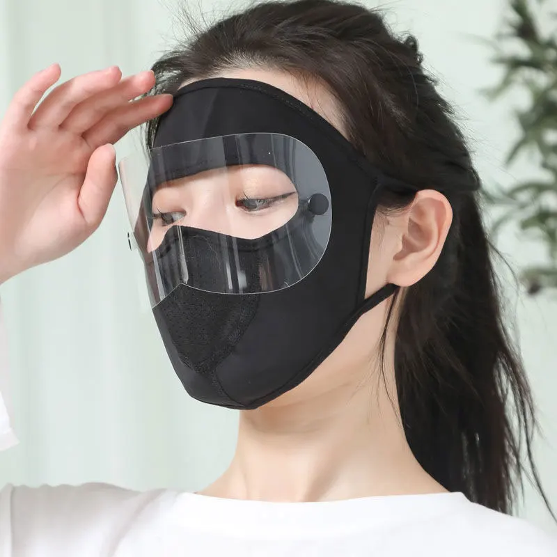 

Summer Ice Silk Sunscreen Mask Outdoor Sports Anti-uv Face Mask Breathable Anti-dust Face Cover Women Girls Hanging Ear Mask