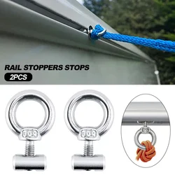 2 Stuks Luifel Rail Stoppers Stopt Camper Camper Caravan Zilver Roestvrij Staal M4 X 12Mm X 6Mm Diameter Camper Rv Onderdelen