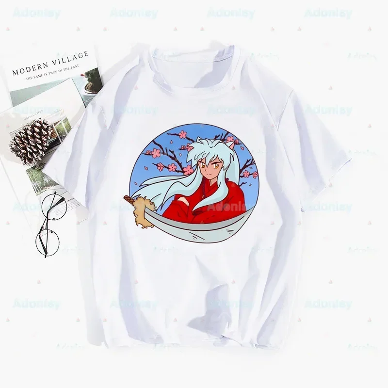 Inuyasha Sesshoumaru Higurashi Kagome Harajuku Man T Shirts Tees Shirt Tops Design Short-Sleeved Aesthetic Anime T Shirt