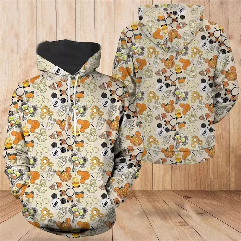 Sudadera con capucha de Mickey Mouse de Disney para hombre y mujer, ropa con capucha con estampado de dibujos animados, chaqueta de moda, ropa de calle informal diaria para hombre