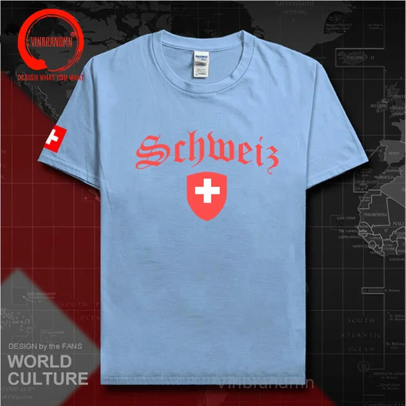 Switzerland T-Shirt Emblem Zurich Bern Luzern Uri Schwyz Obwalden Basel Cotton T Shirt Men Summer Fashion T-shirt Euro Size 6XL