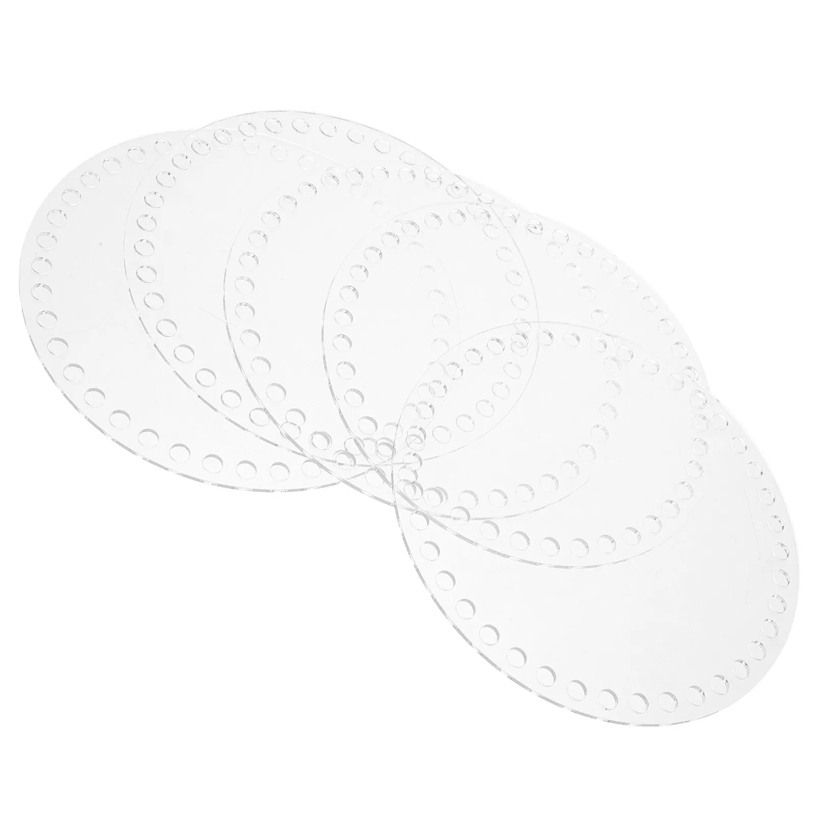 

5Pcs Thick Acrylic Transparent Base DIY Weaving Board Crochet Bag Bottom Base Clear Basket Weaving Supplies Handcraft