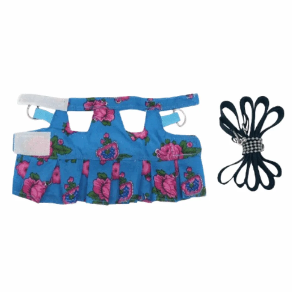 

Multicolor Ferret Harness and Leash Set Traction Rope Floral Pattern Ferret Harness Vest Adjustable Strap Wear-resistant