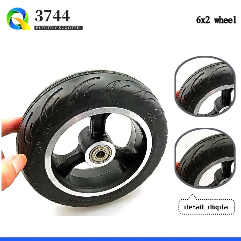 

6X2 Solid Tires with Hub Set (6 Inch) - High-Quality Option for Scooters