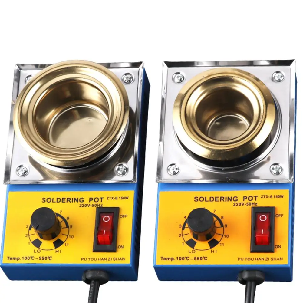 Solder Pot 220V 150W 160W 280W 350W Tin Melting Furnace Thermoregulation Soldering Desoldering Bath 38mm/50mm/80mm/100mm