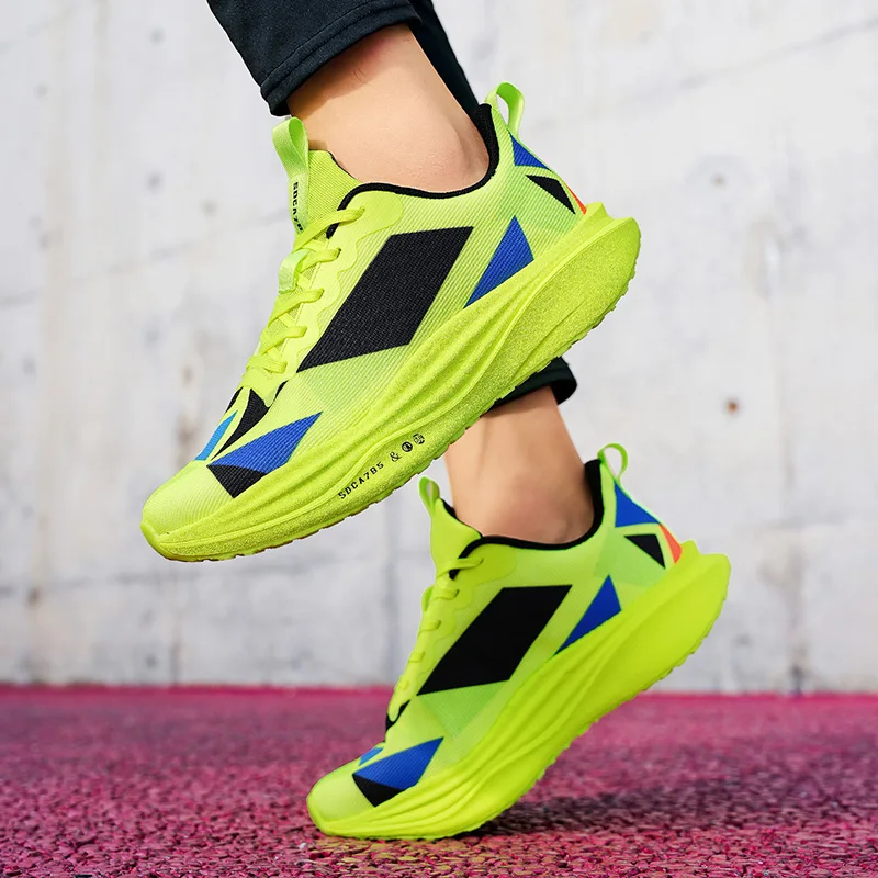 Men Women Breathable Mesh Running Shoes Shock Absorbing Lightweight Athletic Sneakers for Outdoor Sports Training Jogging Workou