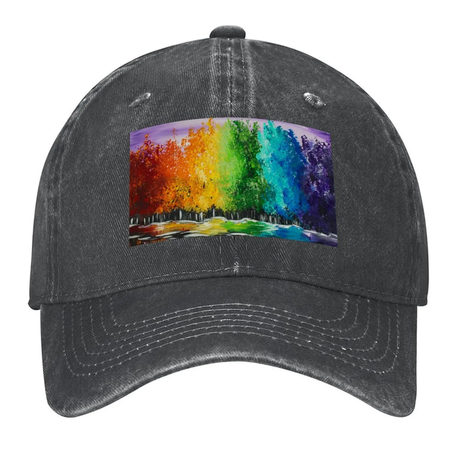 

Happy Rainbow Trees - YLM_arts Baseball Cap Uv Protection Solar Hat tea Hat New In Hat funny Ladies Men's