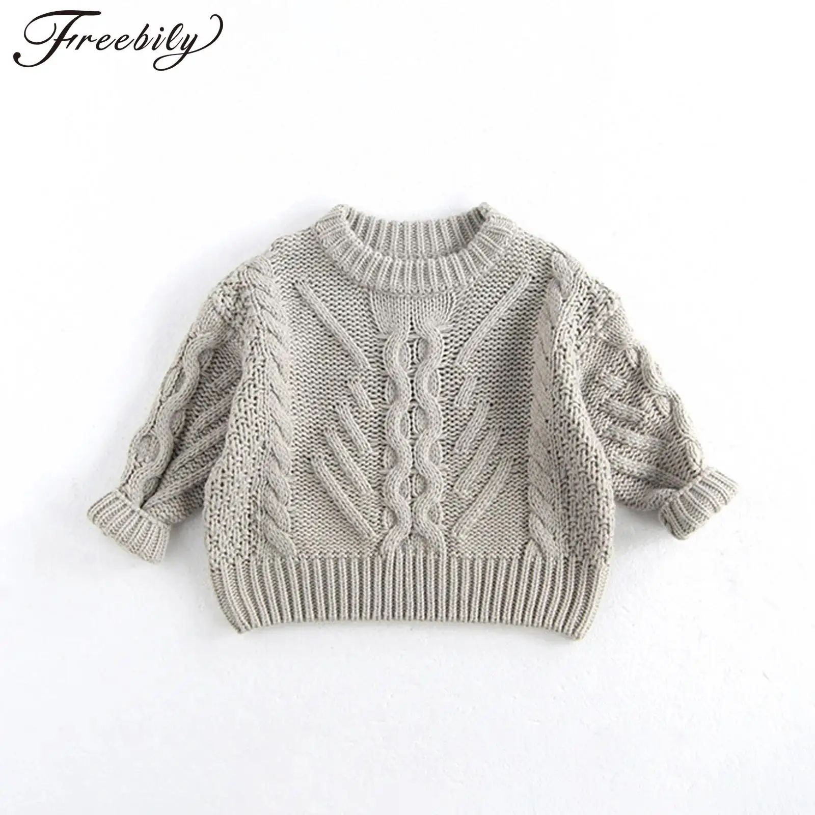 

Toddler Baby Boys Girls Autumn New Sweater Casual Loose Long Sleeve Solid Color Knitted Tops Pullover Warm Winter Kids Clothes