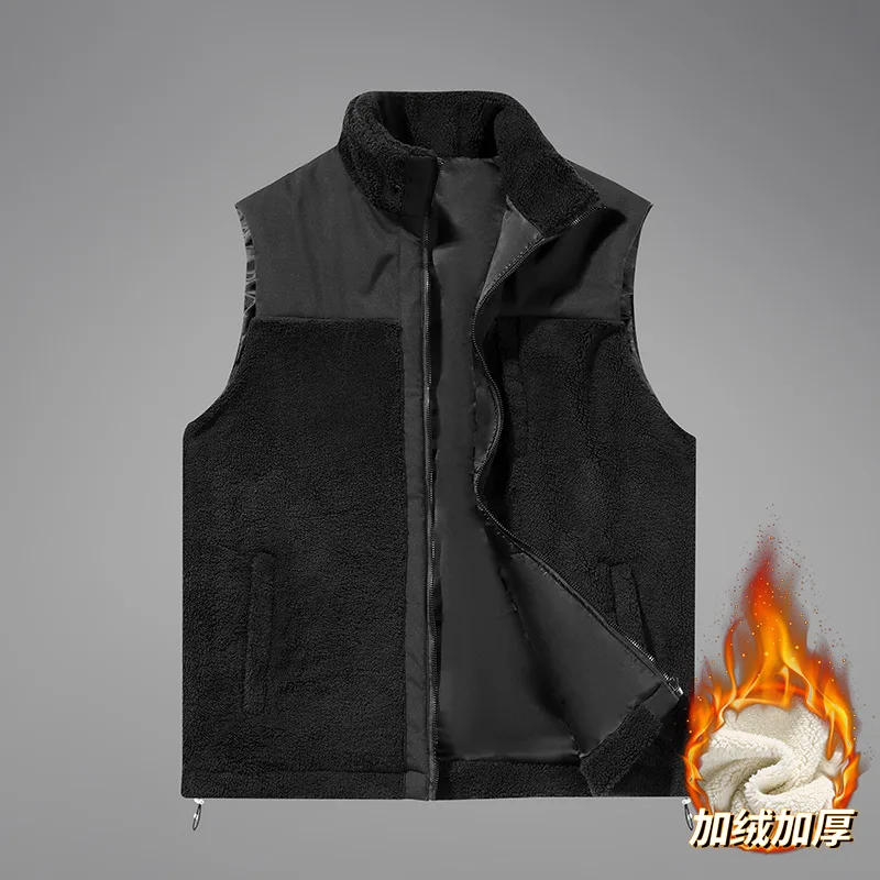 Chaleco de Cachemira con cuello levantado para hombre, ropa informal holgada, suave y cómoda, novedad de 2024