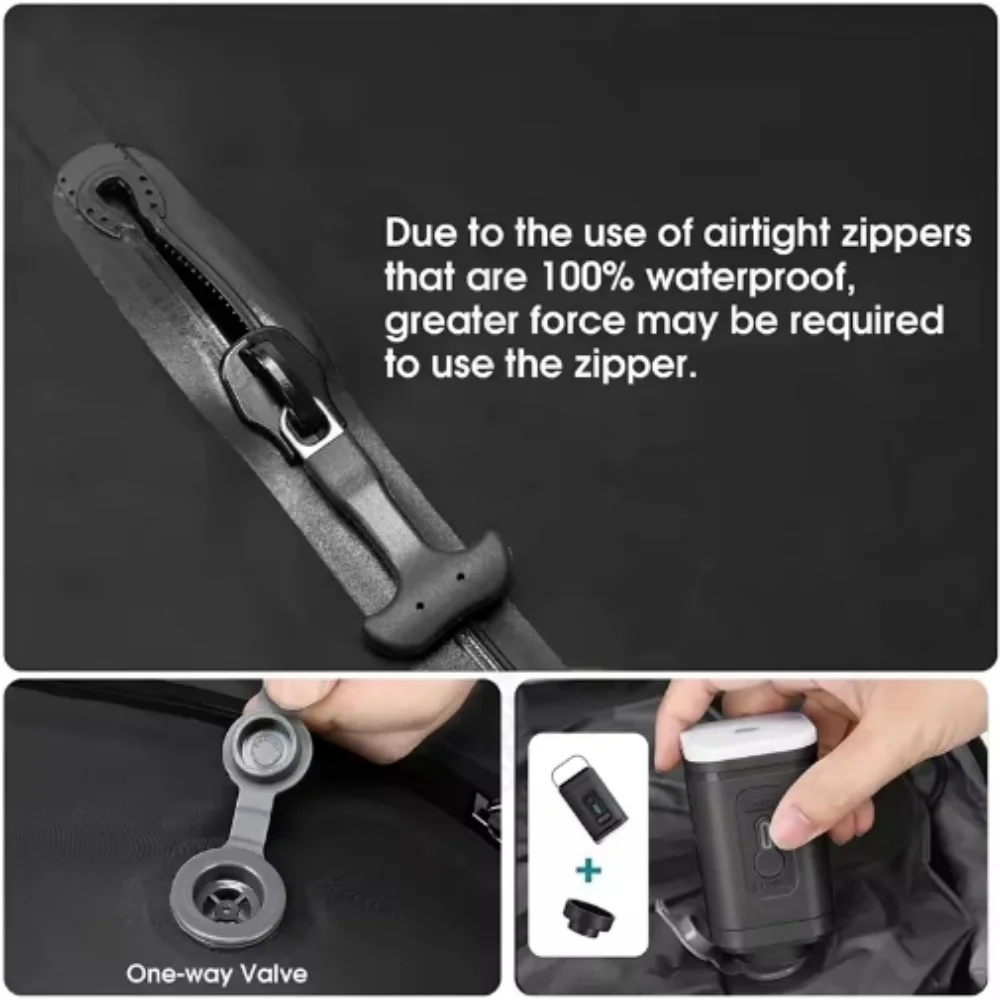 أكياس ضغط الفراغ في الهواء الطلق، أكياس تخزين ملابس السفر والتخييم، خفيفة الوزن، منظم موفر للمساحة لرحلات المشي لمسافات طويلة