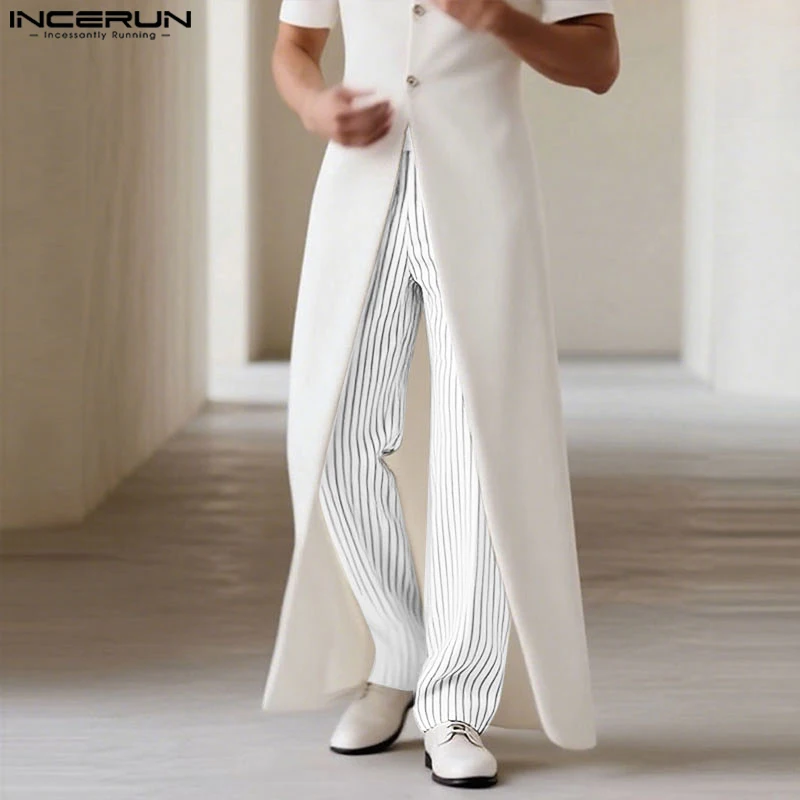 

INCERUN Men Striped Pants Elastic Waist Joggers Loose Casual Trousers Men Streetwear 2025 Fashion Male Straight Long Pants S-5XL