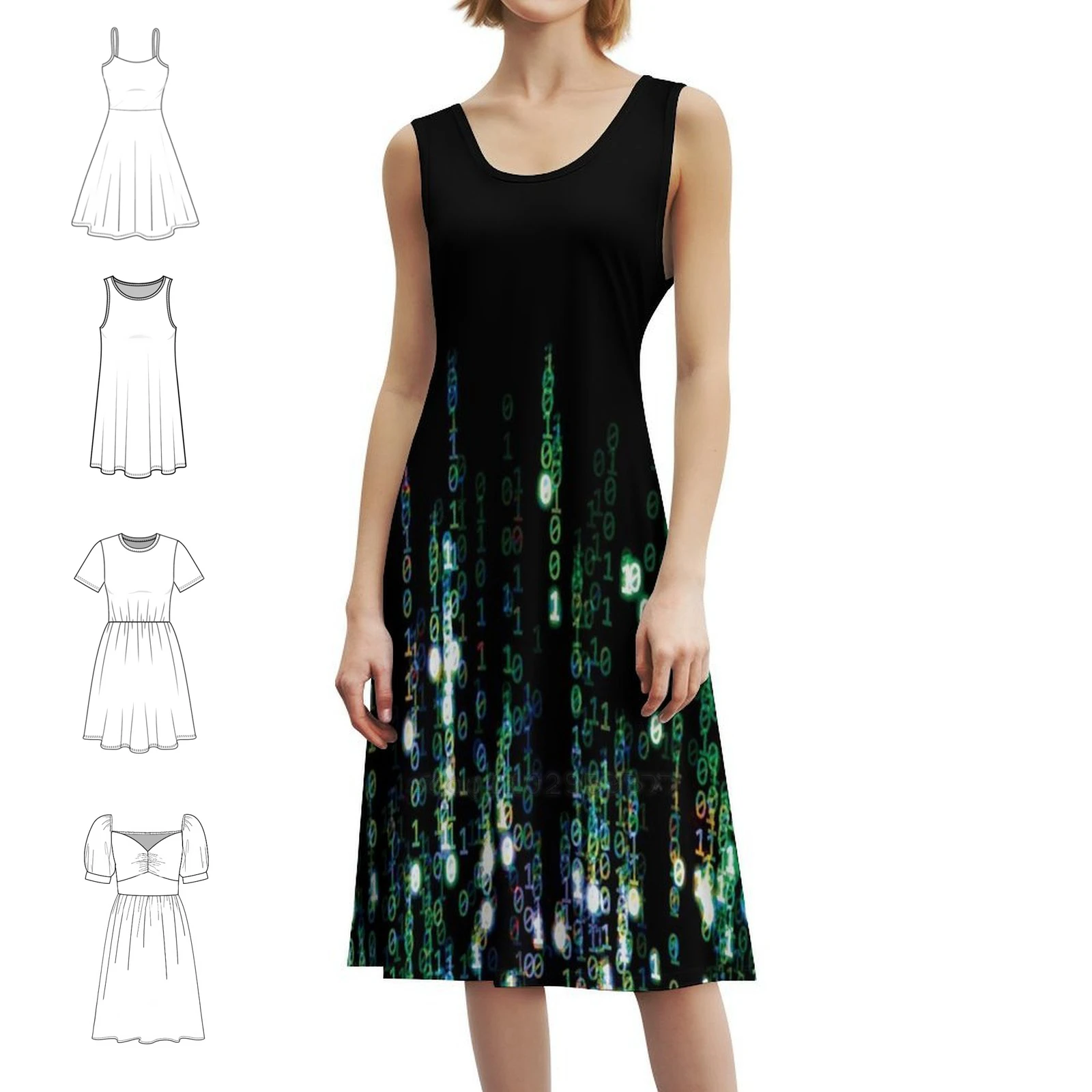 فستان بوهيمي عتيق من غابة الزمرد الأخضر ماتريكس المطر بأكمام منتفخة أو خيارات بدون أكمام للنساء فستان أخضر زمردي