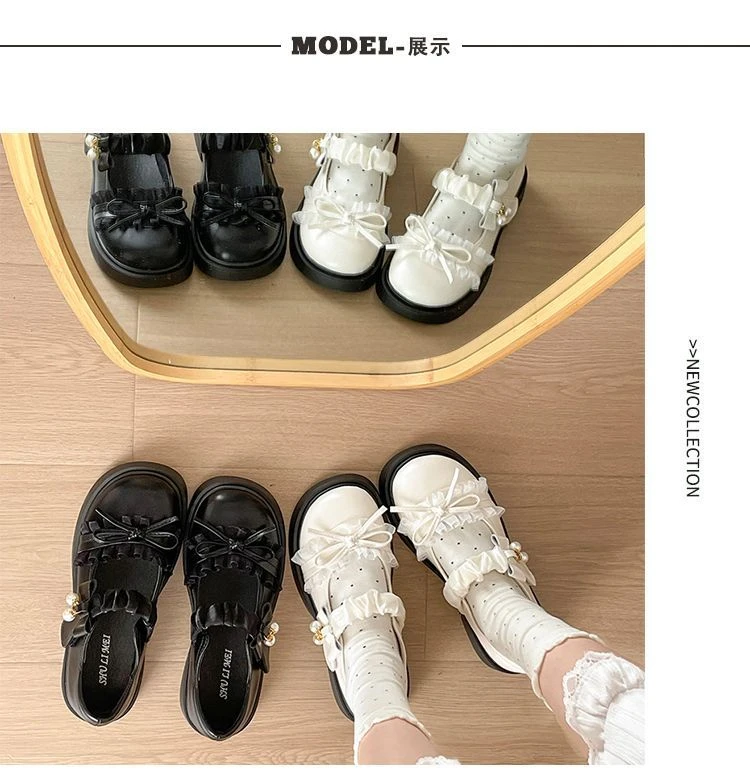 Neue Mary Janes Loafers mit klobigem Absatz, süße Schleifen-Schuhe für Damen, lässige Schuhe im Preppy College JK-Stil für Mädchen – Detail 6