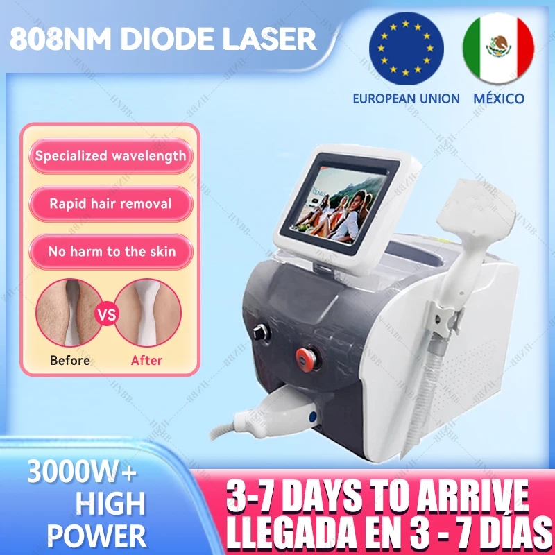 Big power 3000W 808nm diode laser hair removal machine fast hair removal laser all skin colors 50millions shots hair laser