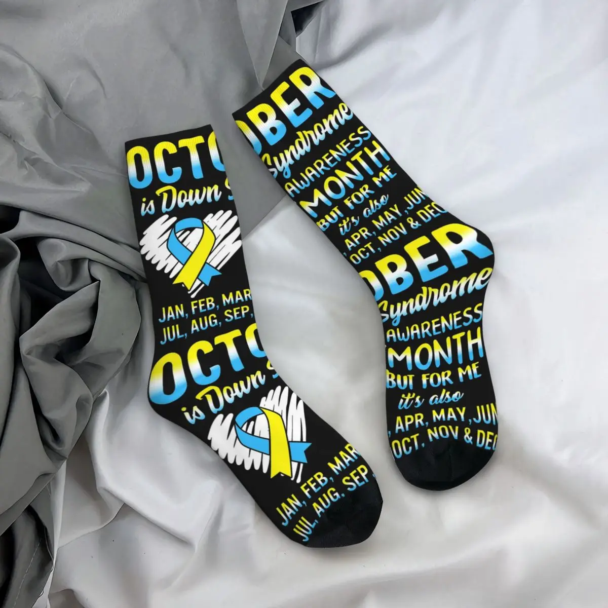 أكتوبر هو متلازمة داون شهر التوعية تريزومي 21 جوارب جوارب هاراجوكو كل موسم جورب طويل هدية عيد ميلاد الرجل والمرأة #4