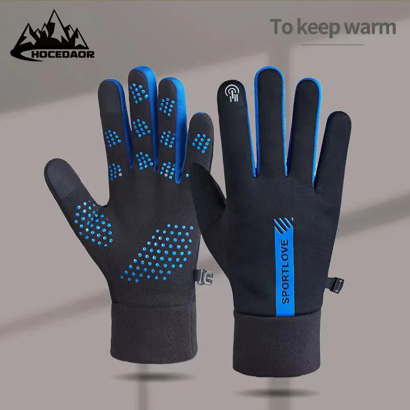 Guantes Térmicos de lana para ciclismo para mujer, resistentes al frío, resistentes al viento, impermeables, cálidos, para correr al aire libre,