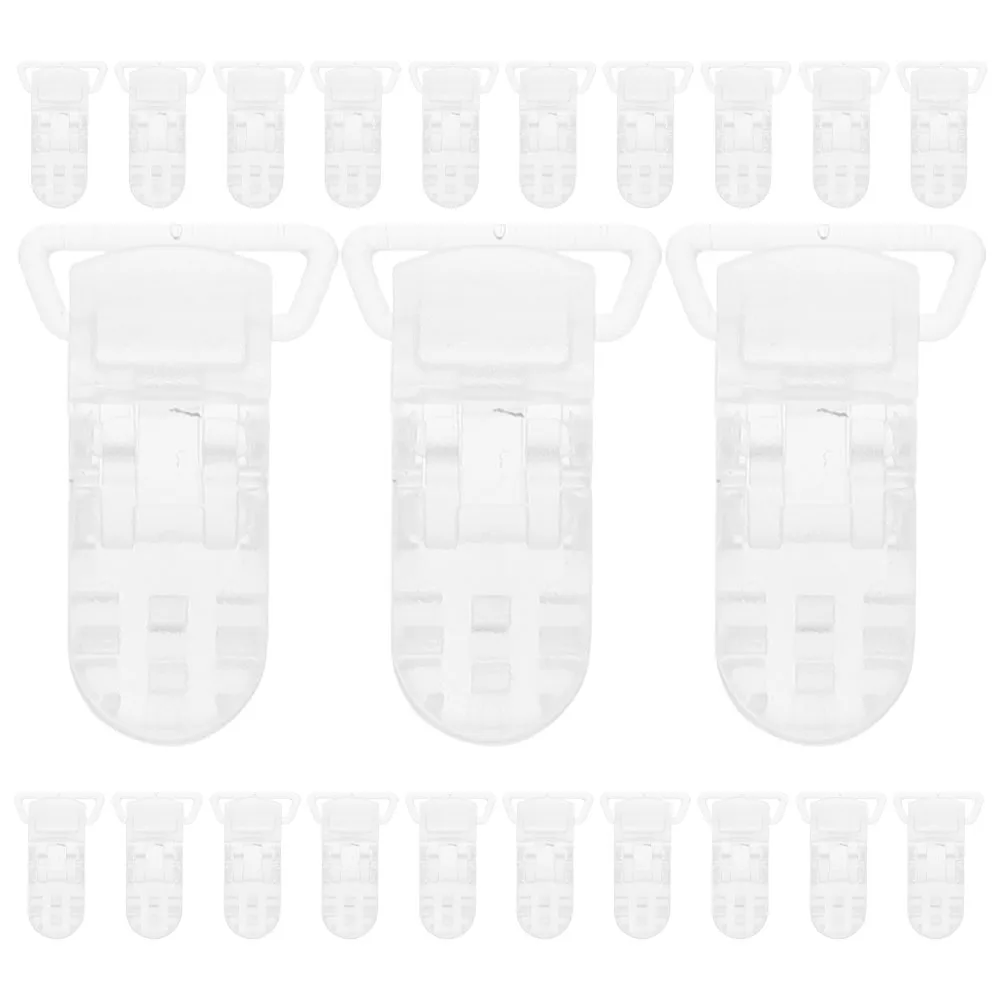

50Pcs Transparent Pacifier Clips Anti-Drop Holders for Baby Soothers Mitten Straps Teething Toy Holder