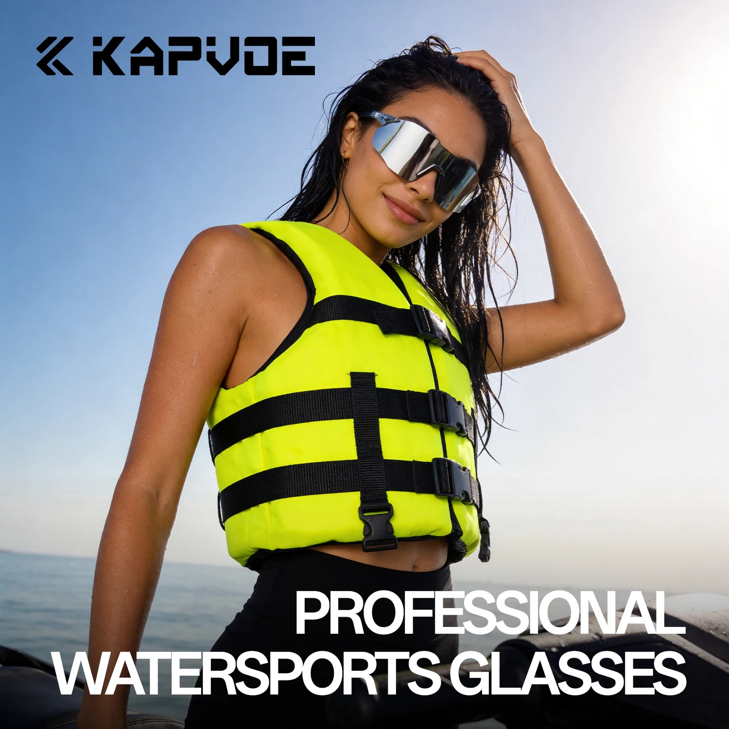 

KAPVOE UV400 Anti-glare Polarized Outdoor Water Sports Sunglasses Women Professional Surfing Boating Fishing Rafting Kayaking
