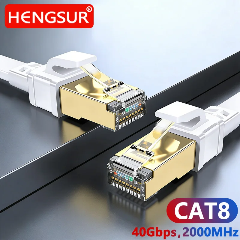 5M 10M 15M 20M 30M Kabel Ethernet Cat 8 40Gbps 2000MHz Szybki kabel sieciowy Rj45 Internet Ekranowany przewód Lan Cat8 Patch Cable