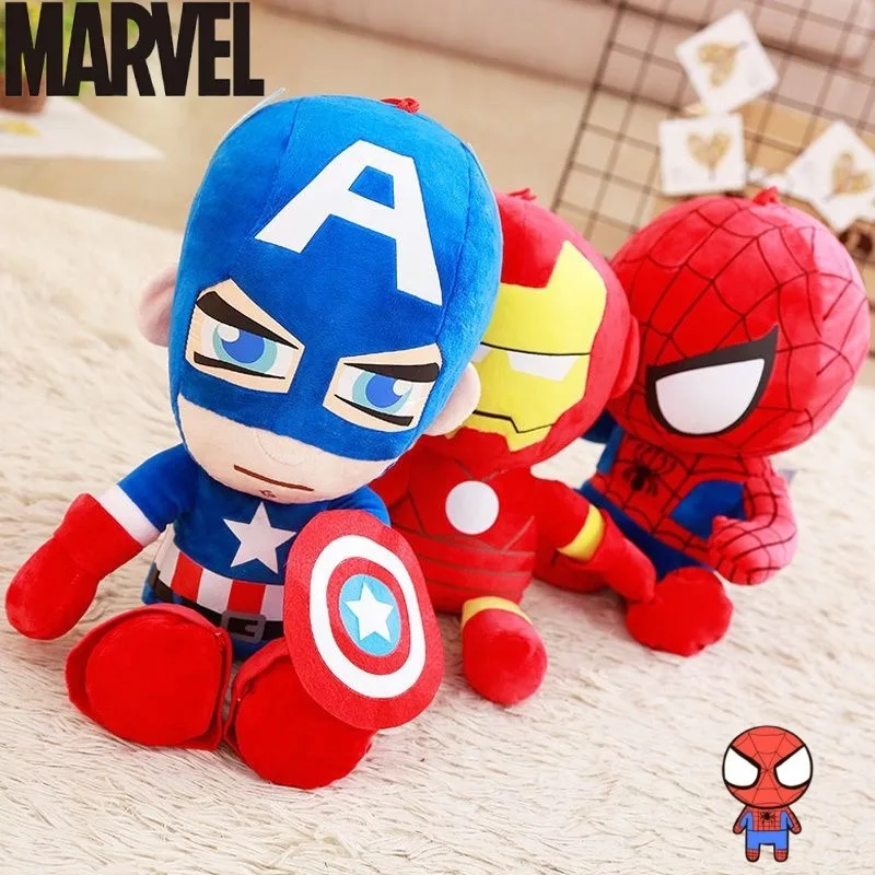 

Новая плюшевая игрушка Marvel с милым мультяшным изображением Капитана Америки, успокаивающая приятная для кожи кукла для мальчиков и девочек для объятий и сна