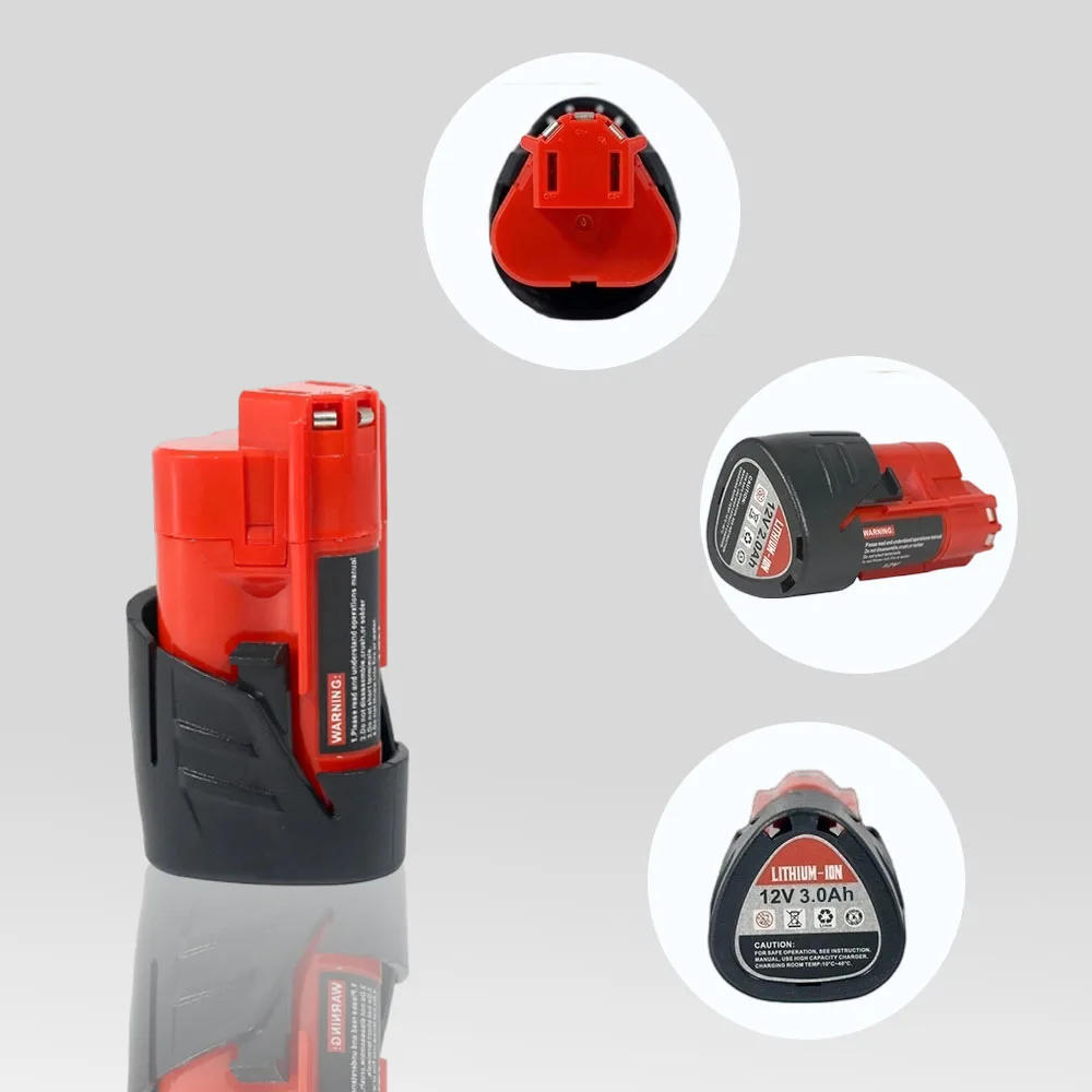 Baterie 9,0 Ah 12V pro Milwaukee M12 XC 48-11-2402 48-11-2411 48-11-2401 MIL-12A-LI, Náhrada za akumulátorové elektrické nářadí M12 - náhled 2