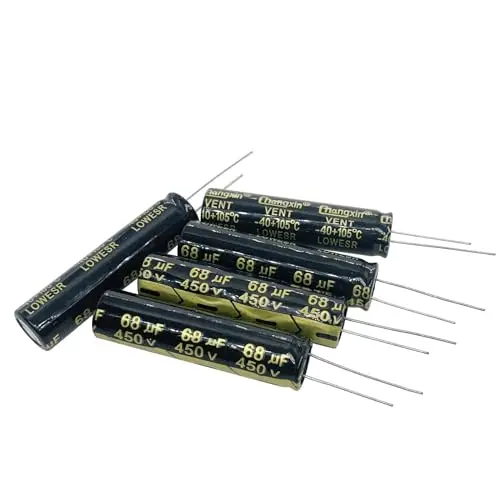 Capacitores eletrolíticos de alumínio para LED, Capacitores de alta frequência, LCD Power Board DIP, 450V, 68UF, 13x50mm, 0.51x 1.97in, 5PCs