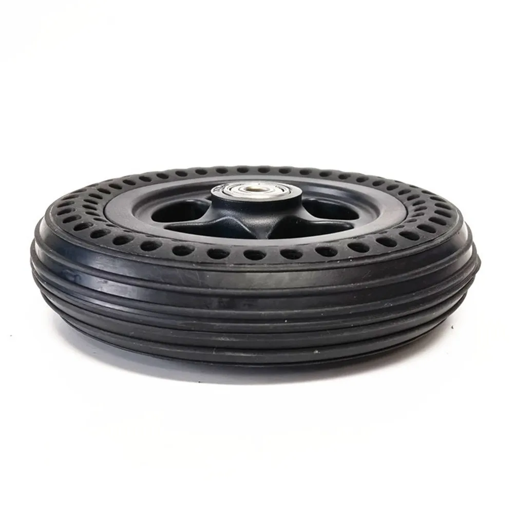 6 x 1 1/4 Inch Electric Scooter Tire, Solid Rubber Tire with Wheel Hub, Black Color, Ideal for Private Land Use, 330g