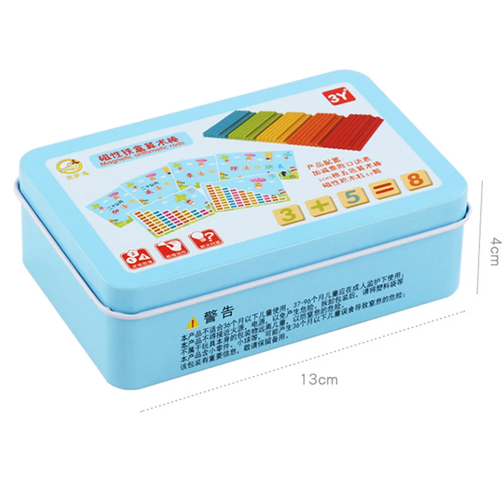 

100pcs Wooden Math Counting Sticks Blue Blocks Magnetic Arithmetic For Kids Early Learning Mathematics Teaching Aids