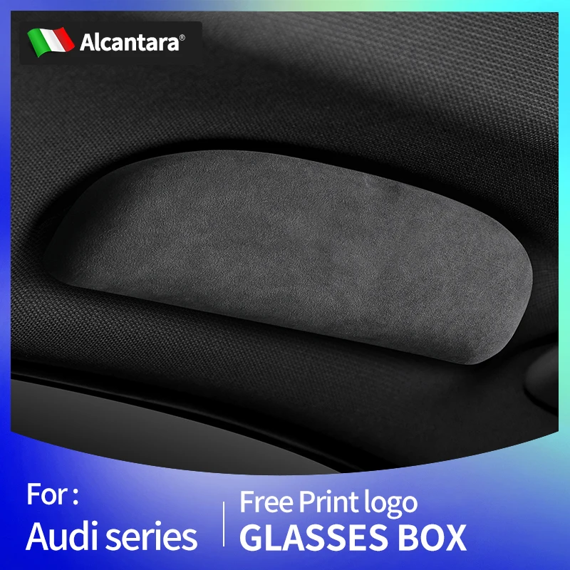 Alcantara Suede Car Glasses Case Storage Sunglasses Box Storage Holder For Audi Q4 e-tron or Q5 e-tron Interior Accessories