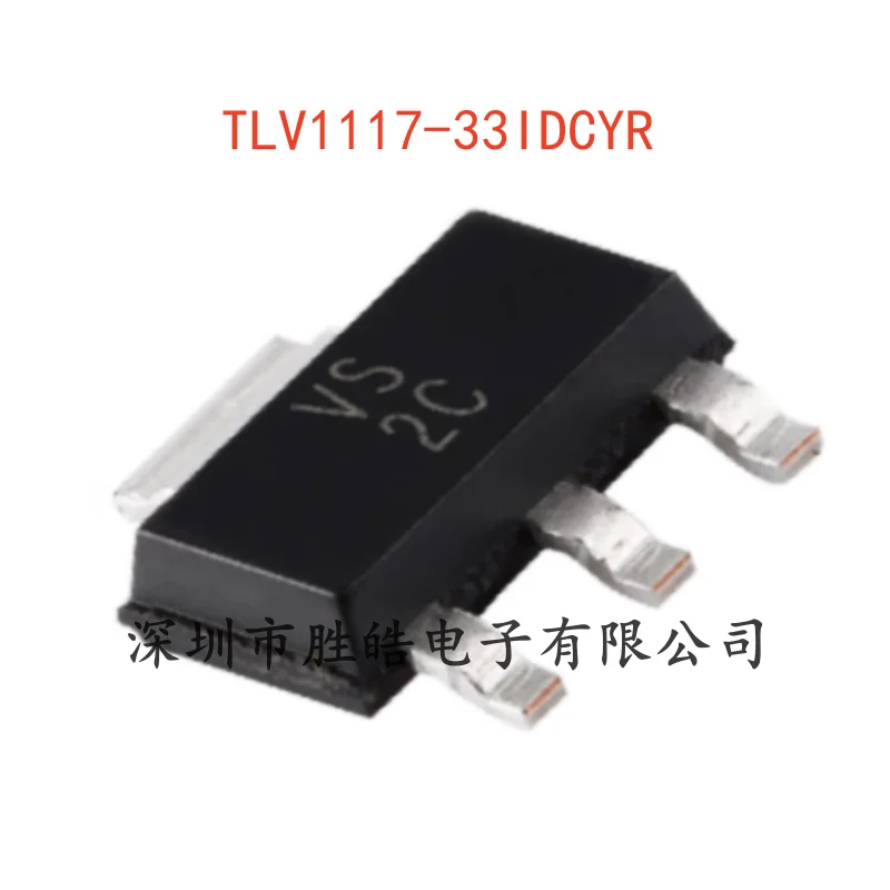 (10PCS)  NEW  TLV1117-33IDCYR   3.3V 800mA   Linear Regulator Chip    SOT-223-4    TLV1117   Integrated Circuit