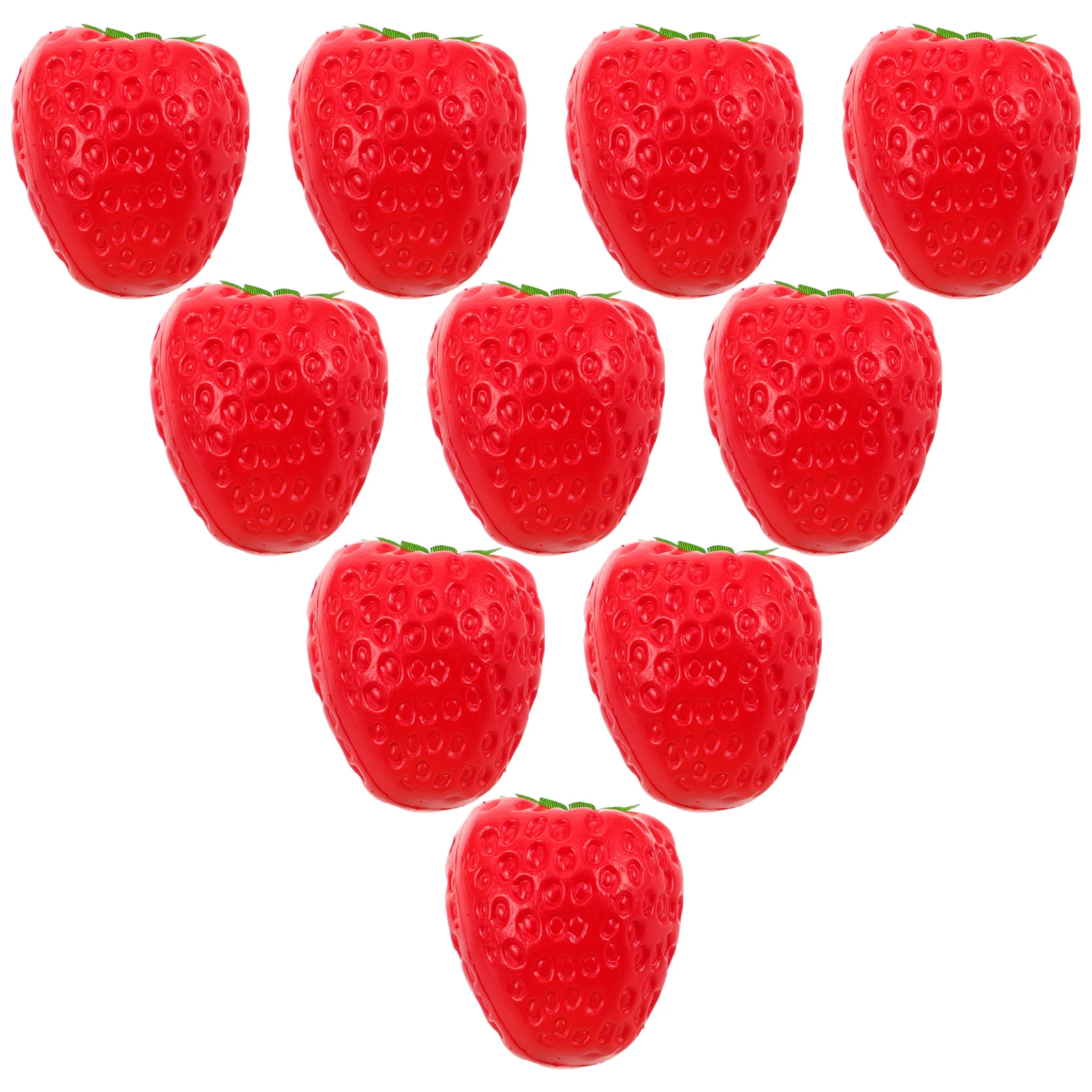 

10pcs Artificial Strawberry Decor Realistic Fake Food Props Plastic Red Strawberries For Kitchen Cabinet Party Ornament -