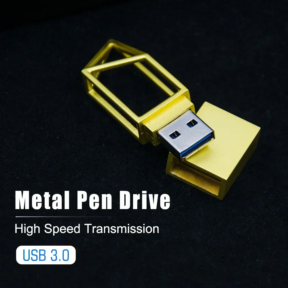 Unidad Flash USB3.0 hueca de construcción de arte de Metal, 8GB, 16GB, pendrive de 32GB, 64GB, 128G, Memory Stick cle memoria usb, regalo de negocios