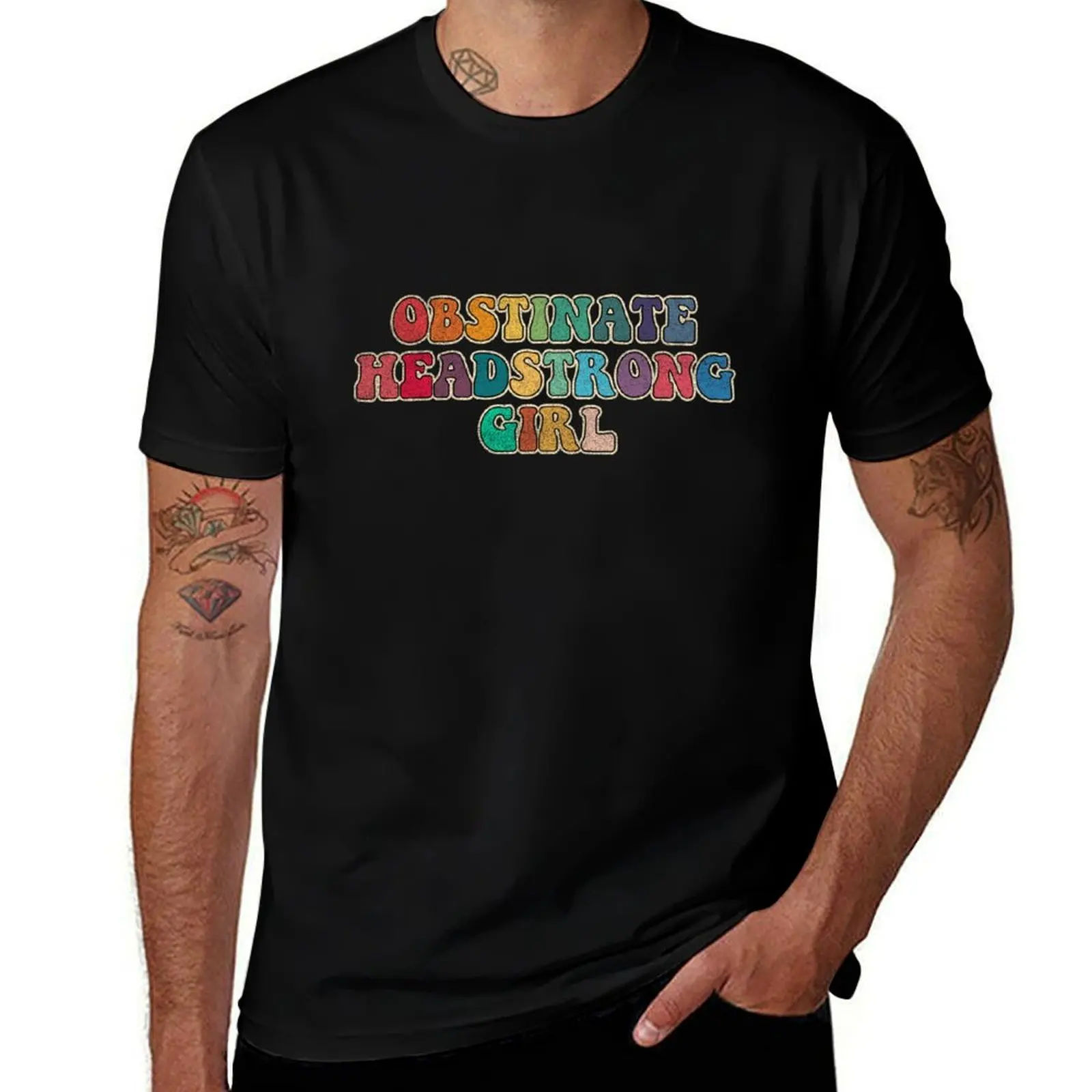 Vintage Obstinate headstrong girl T-Shirt Basic Solid Color Short Sleeve Cotton Top T-Shirt