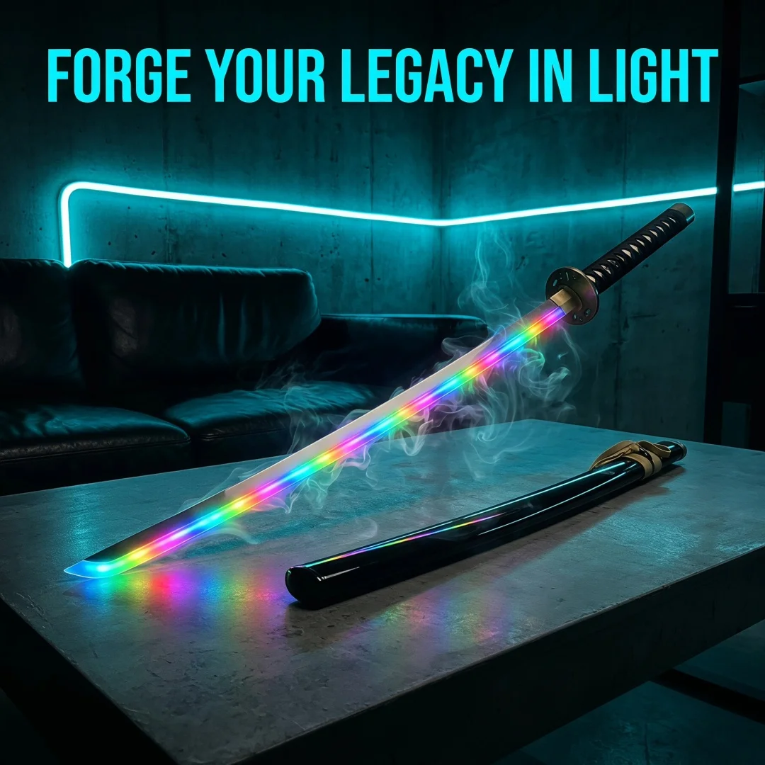 40inch Kill Bill Thurman Uma Katana Anime Cosplay Prop Sword Ninja Knife Luminous Smoke Water Mist 1:1 Scale Plastic Toy Gift