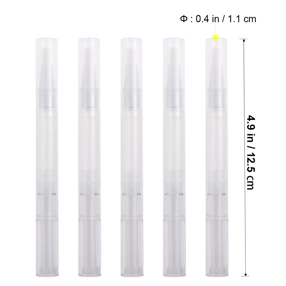 5Pcs 3Ml Empty Nail Oil Pen with Brush Tip Compact Travel Friendly Filler for Lip Gloss Nail Oil