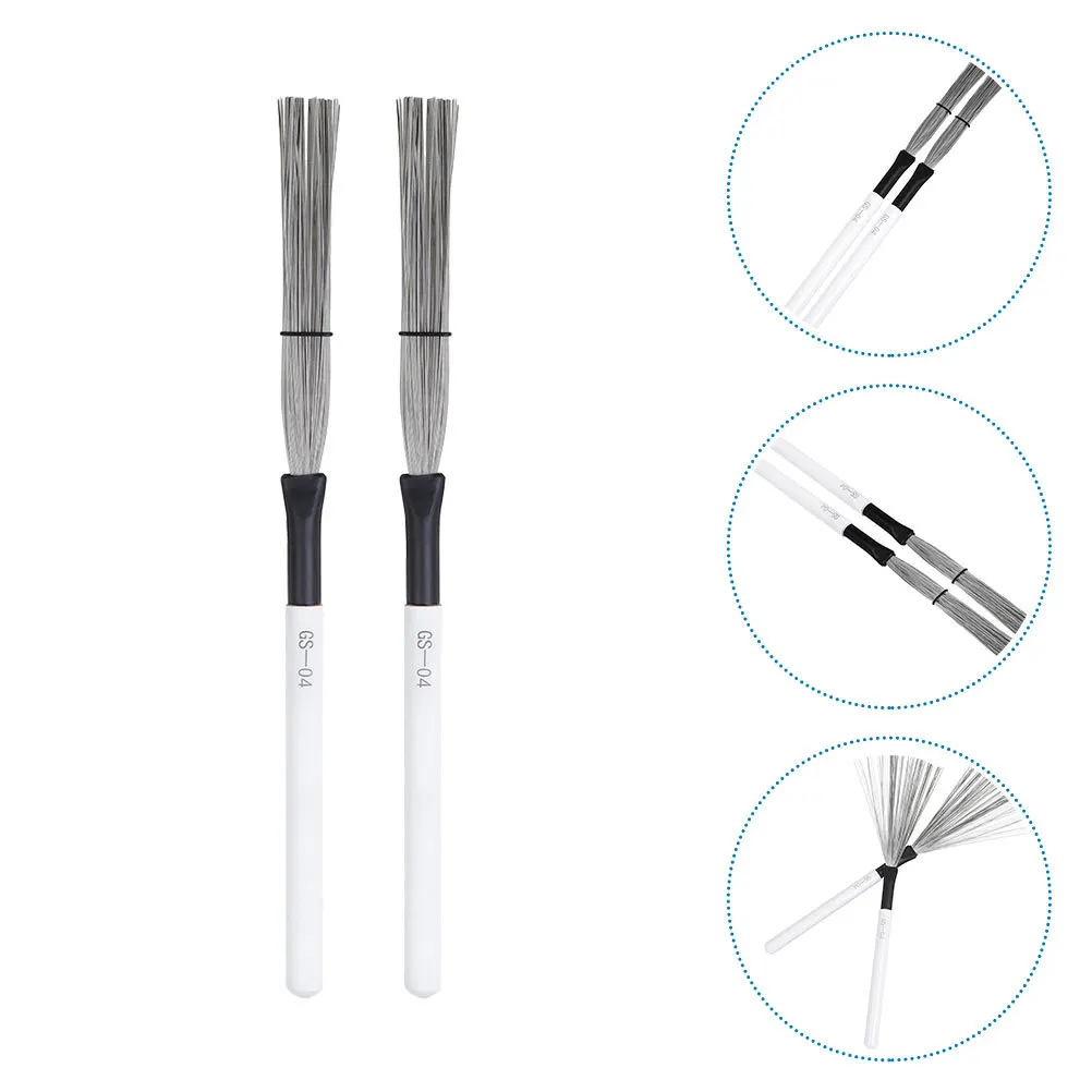 

2Pcs Professional Drum Wire Brushes Wooden Handle for Jazz Drums Comfortable Durable Long Lasting Drum Wire Brush