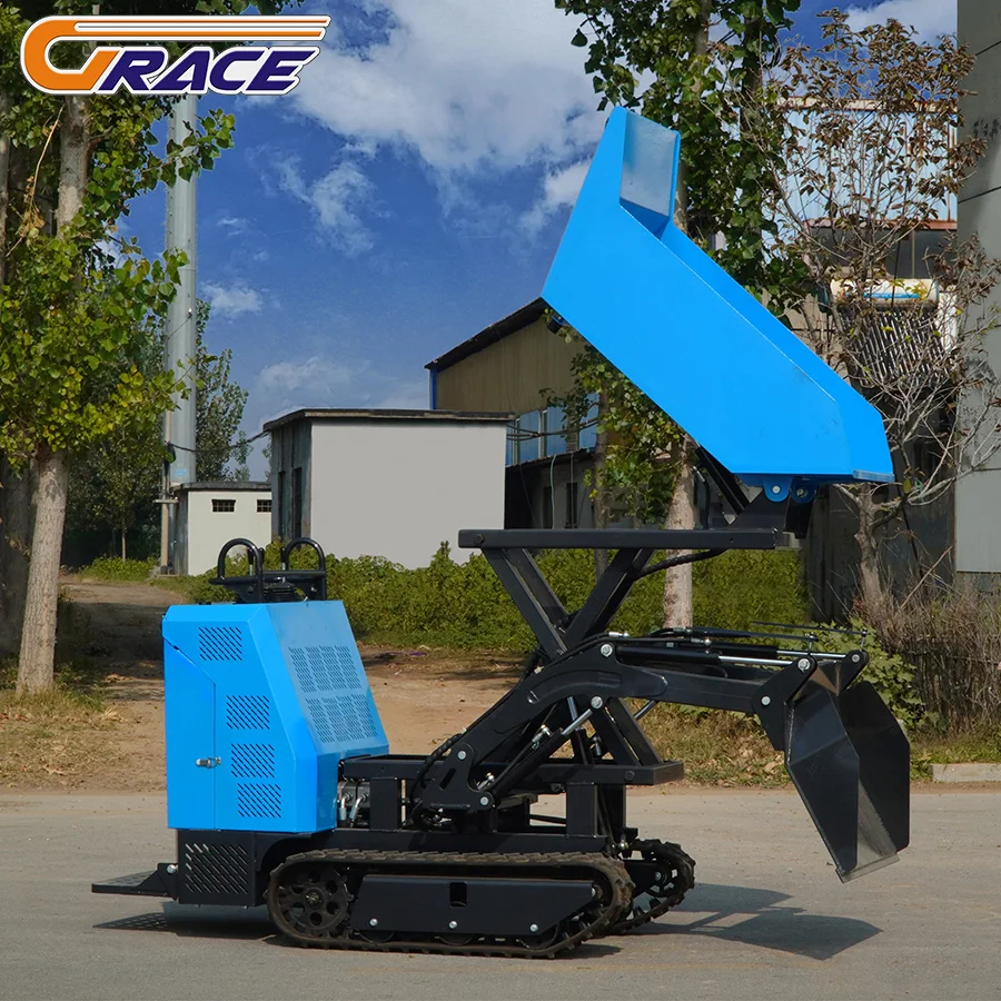 Mini dumper cingolato manuale di qualità Hiqh Trasportatore di scarico idraulico diesel Mini dumper cingolato multifunzionale