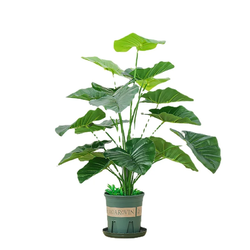 Big Simulation Small Potted Plant Artificial Green Large Fake Flowers Bonsai for Indoor Decorate Ornaments Home Decore Monstera